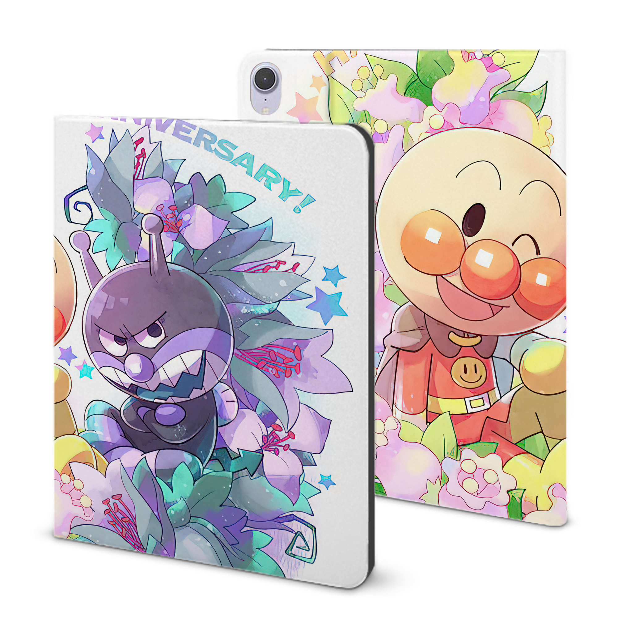 （画像用） アンパンマン Anpanman IPad ケース ブック型 PUレザー TPU 耐衝撃 軽量 薄型 ペン収納なし 全面保護 IPad 各モデル対応